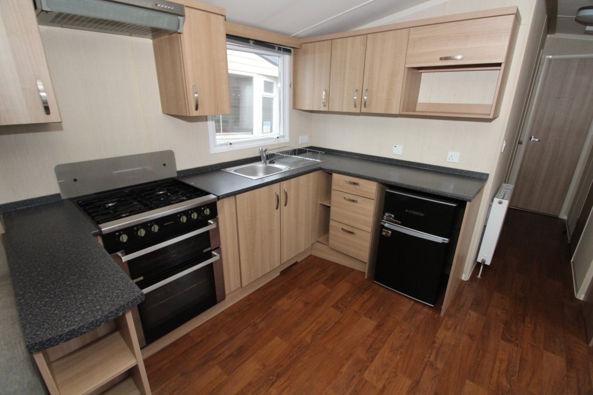 modern kitchen in the 2014 Swift Loire