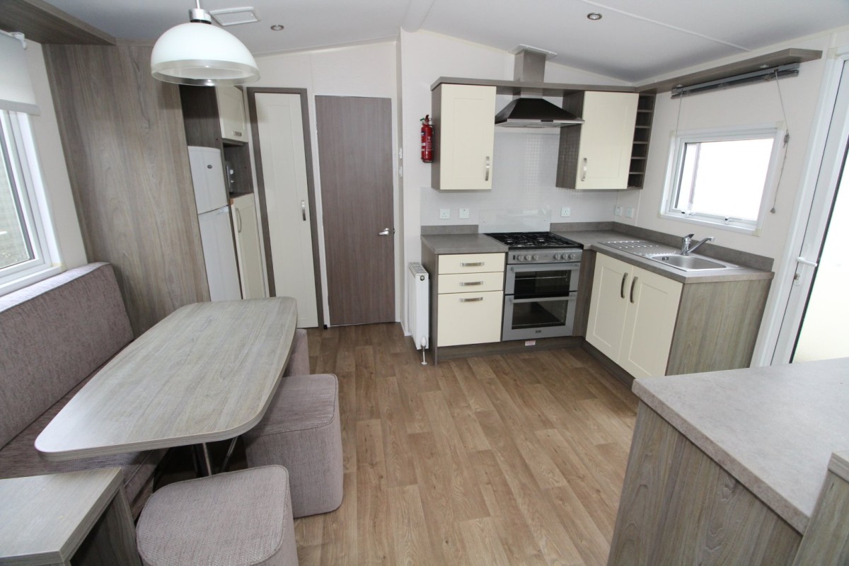 kitchen and dining area in the 2015 Willerby Cameo