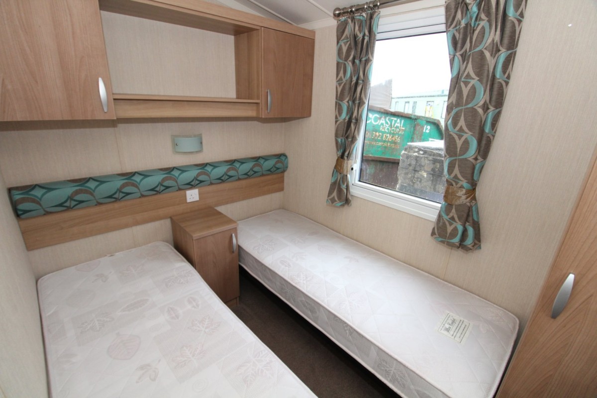 2012 Swift Bordeaux thrid bedroom with twin beds