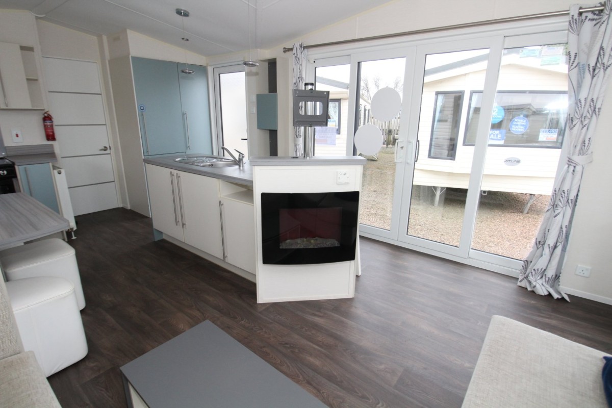 2015 Willerby Azure kitchen with patio doors