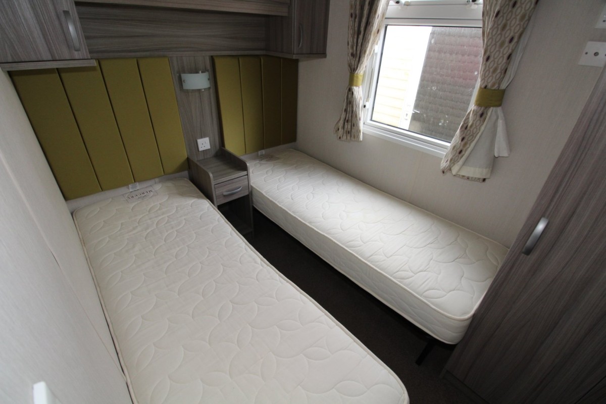 twin bedroom in the 2015 Swift Moselle