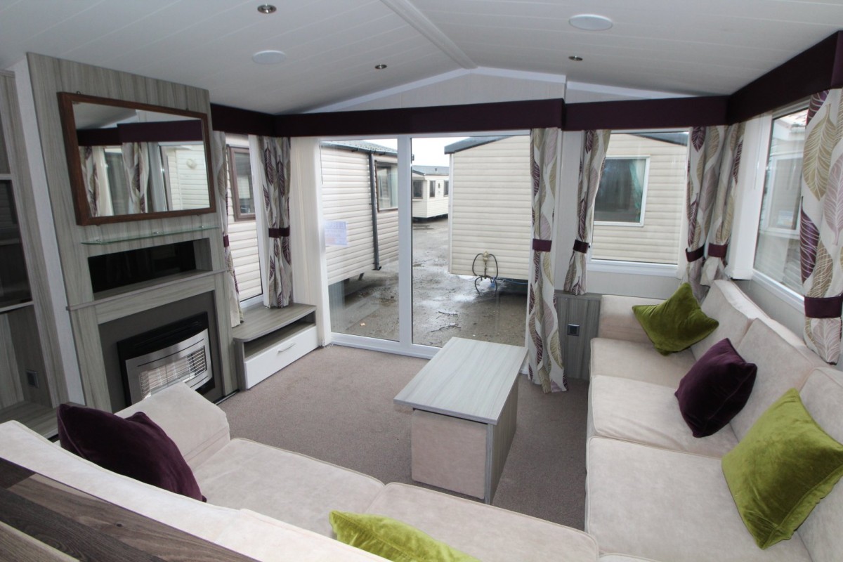 sofas in the lounge in the 2015 Swift Moselle